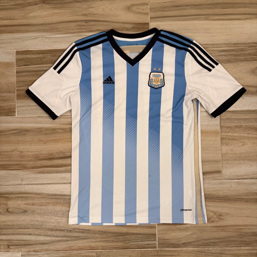 Adidas Argentina National Team Soccer Jersey Blue White Striped G74571 Mens S